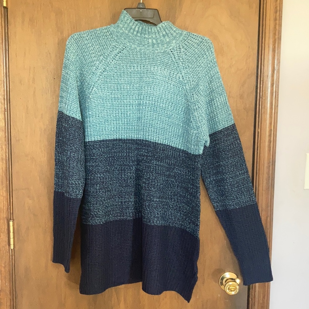 Jason Maxwell sweater color block stripes casual fall winter office 1X